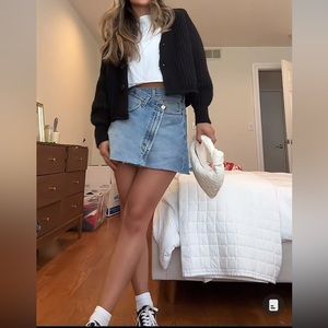 Parke crossover denim skirt